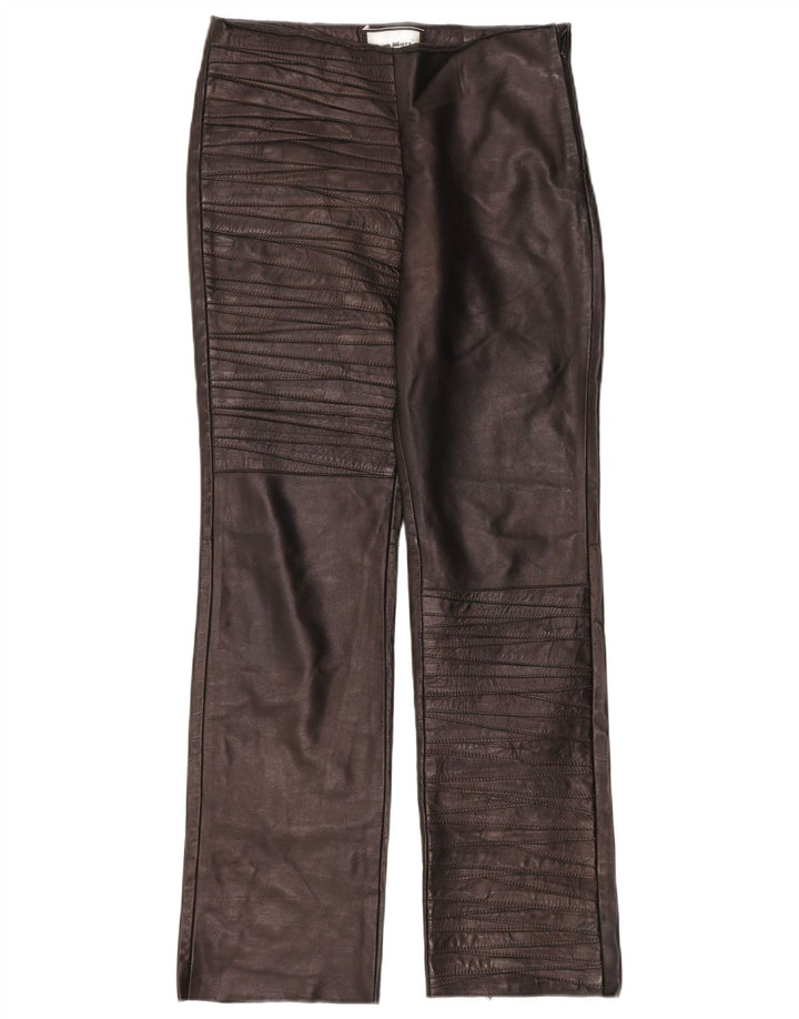 Gian Mori Damen Gerade Lederhose W30 L30 Braunes Leder