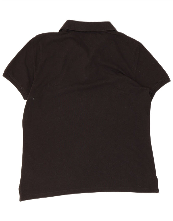 TOMMY HILFIGER Damen Poloshirt UK 14 Mittelschwarze Baumwolle