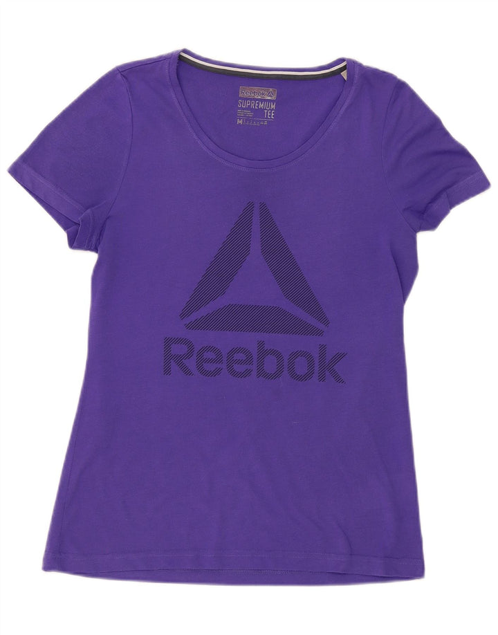Reebok Damen T-Shirt Top UK 12 Medium Lila Polyester