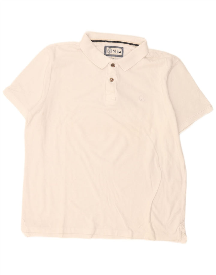 Fat Face Herren-Poloshirt XL aus weißer Baumwolle
