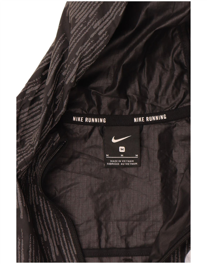 Nike Damen-Lauf-Trainingsanzug-Oberteiljacke UK 14 Medium Black Geometrisch