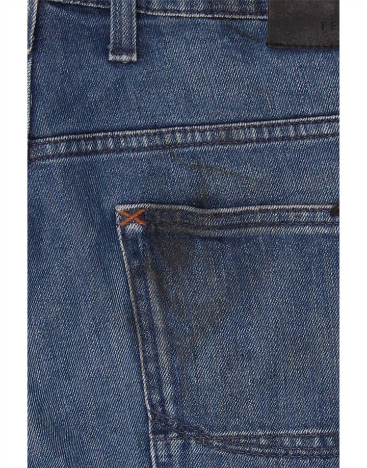Ted Baker Herren Straight Jeans W36 L34 Blaue Baumwolle