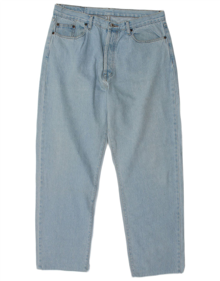 SCHOTT Herren Tapered Jeans W34 L30 Blau
