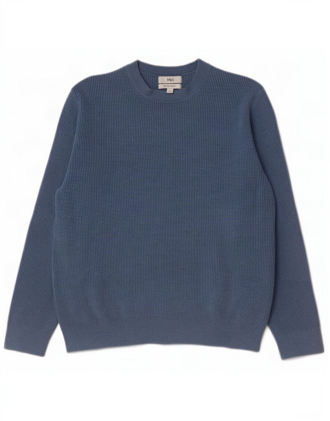 Marks & Spencer Herren-Pullover mit Rundhalsausschnitt, XL, Blau, Polyester