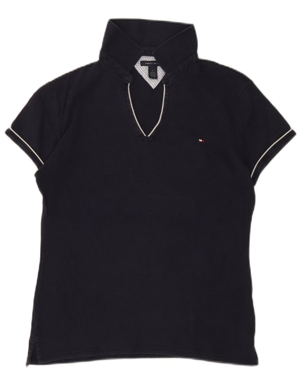 Tommy Hilfiger Damen Poloshirt UK 14 Medium Marineblau Baumwolle