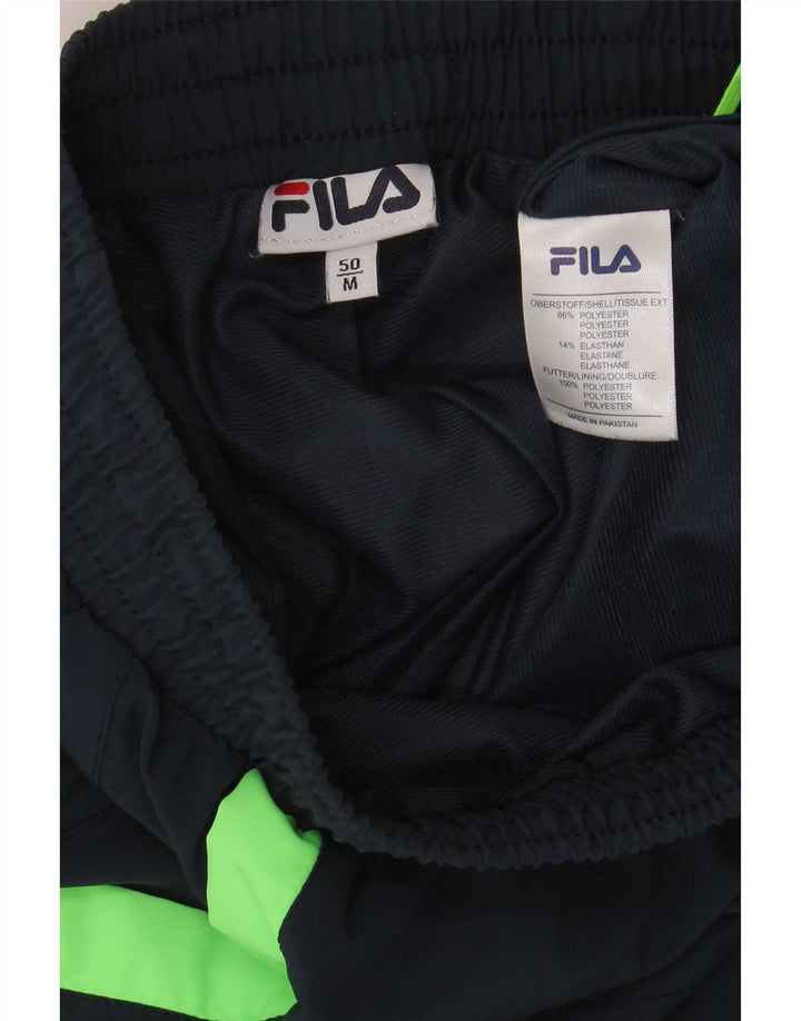 Fila Herren-Sportshorts, mittelgroß, marineblau, Colourblock-Polyester