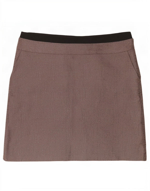 Kaliko Damen Minirock UK 20 2XL W38 Braune Colourblock-Baumwolle