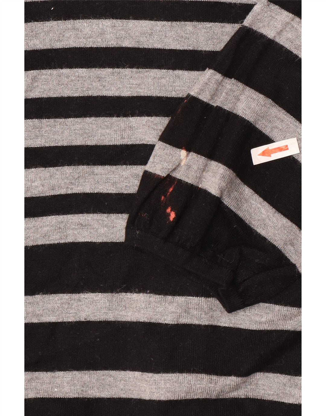 Marks & Spencer Damen Crop Cardigan Pullover UK 8 Small Grau gestreift