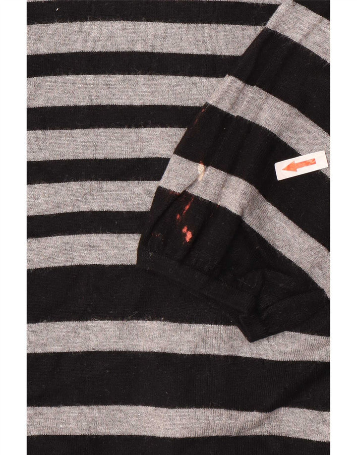 Marks & Spencer Damen Crop Cardigan Pullover UK 8 Small Grau gestreift