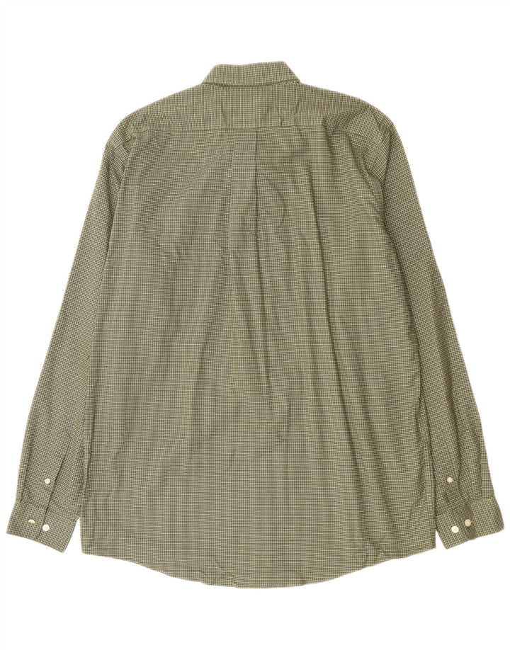 EDDIE BAUER Herren-Hemd mit entspannter Passform, groß, grün kariert, Baumwolle