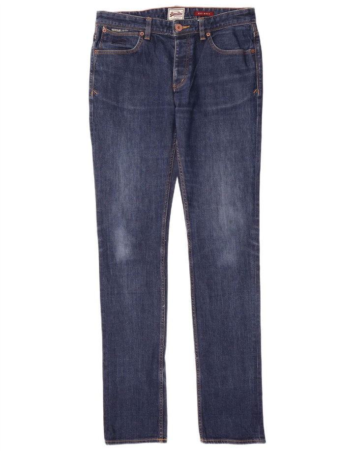 Superdry Herren Skinny Jeans W32 L34 Blaue Baumwolle