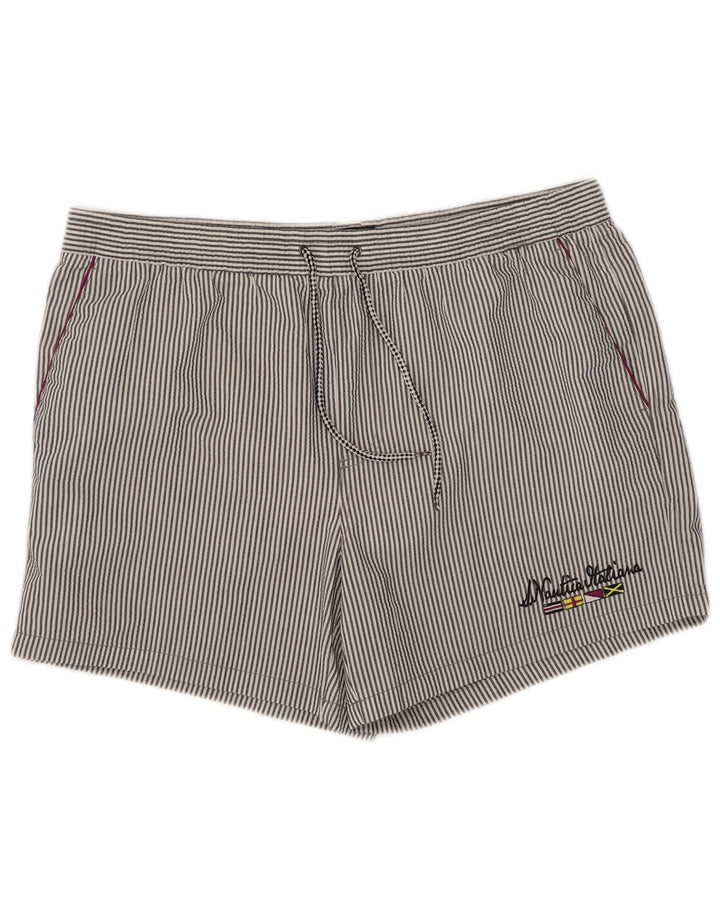 Nautica Herren-Badeshorts 2XL, blaues Nadelstreifen-Polyester