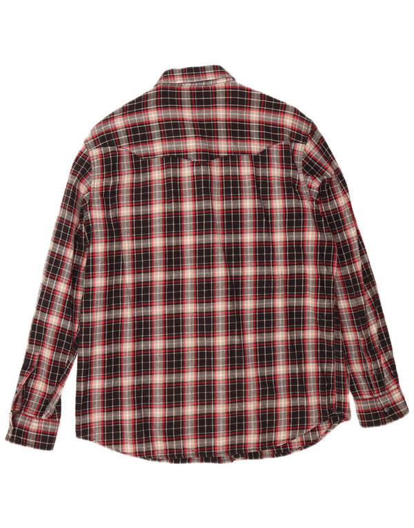 WRANGLER Mens Regular Fit Flannel Shirt XL Black Check Cotton