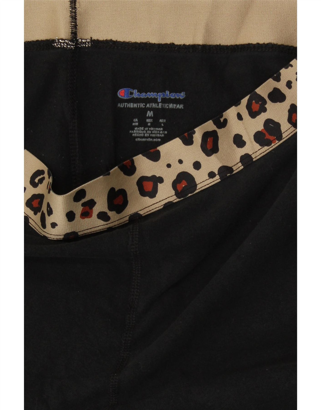 Champion Womens Graphic Leggings UK 12 Medium Schwarz Animal Print