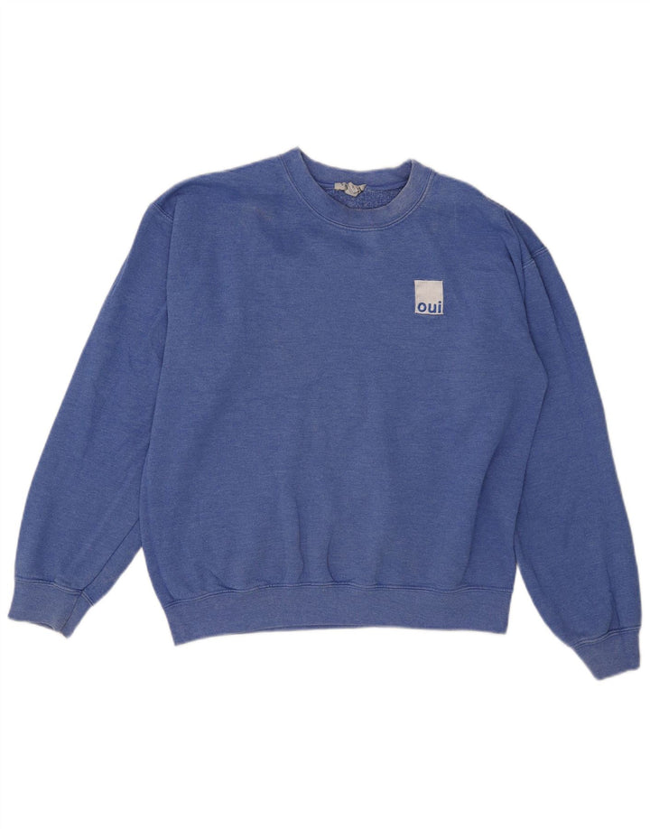 Topshop Damen Sweatshirt-Pullover UK 12 Mittelblau