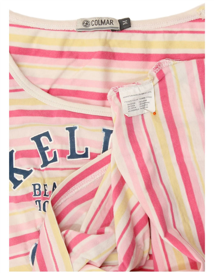 COLMAR Womens Graphic T-Shirt Top UK 12 Medium Mehrfarbig gestreift