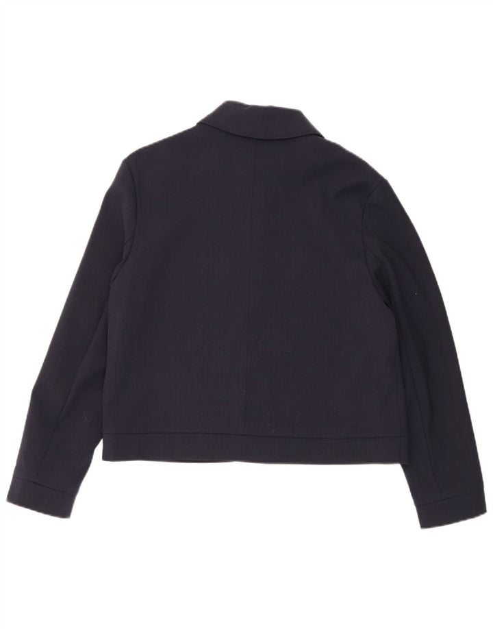 MARKS & SPENCER Damen Autograph Bomberjacke UK 12 Medium Dunkelblau Wolle