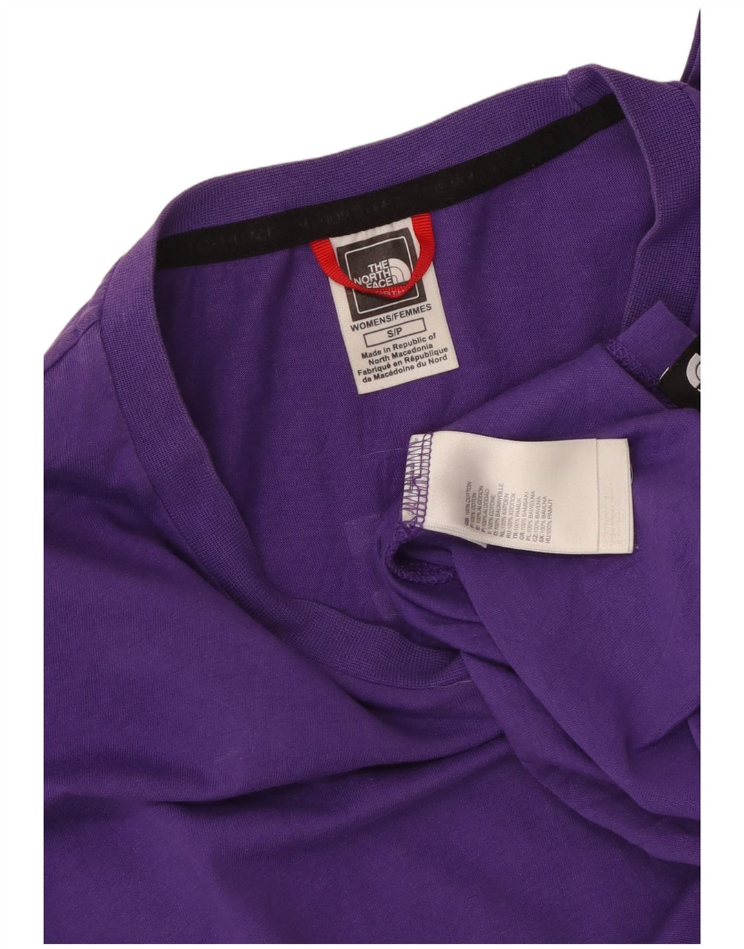 THE NORTH FACE Damen Graphic Top Langarm UK 10 Small Lila Baumwolle