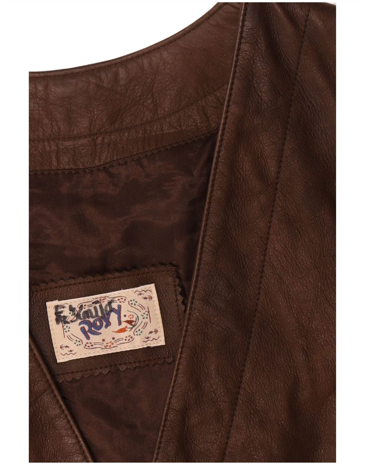 Roxy Damen Lederweste EU 38 Mittelbraunes Leder