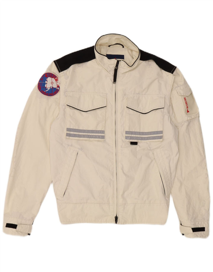 Museum Herren Graphic Utility Jacke UK 38 Mittelweißes Colourblock-Nylon