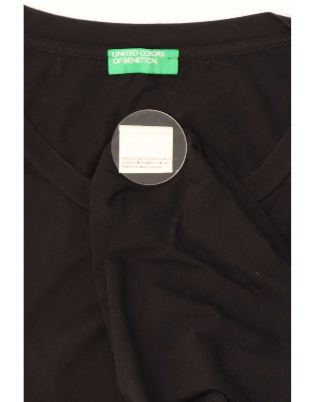 Benetton Damen Weste Top UK 18 XL Schwarz Baumwolle