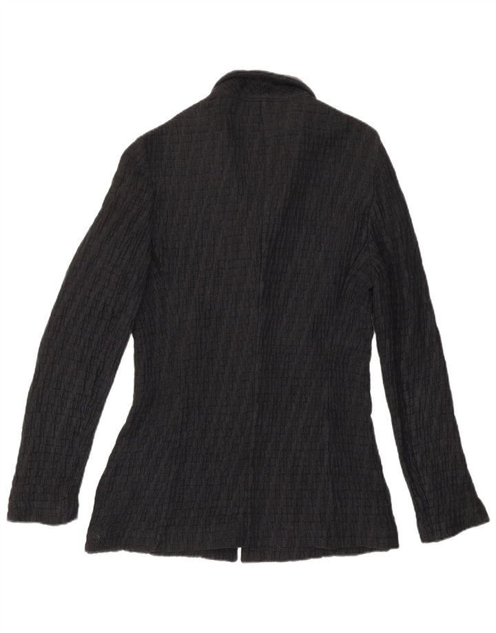 Boggi Damen-Strickjacke mit 3 Knöpfen, IT 42, mittelschwarz, gestreift, Baumwolle
