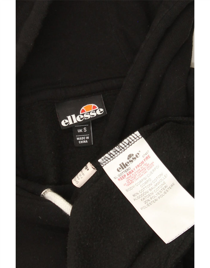 Ellesse Herren-Kapuzenpullover mit Grafik, Größe S, schwarze Baumwolle