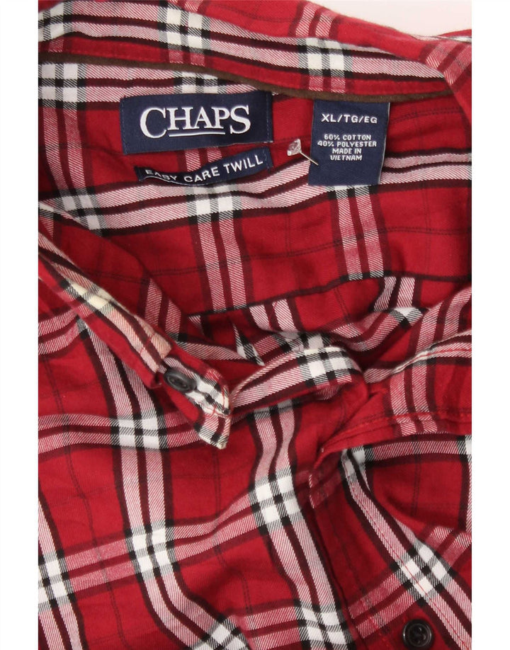 Chaps Herren-Flanellhemd XL, rot kariert, Baumwolle