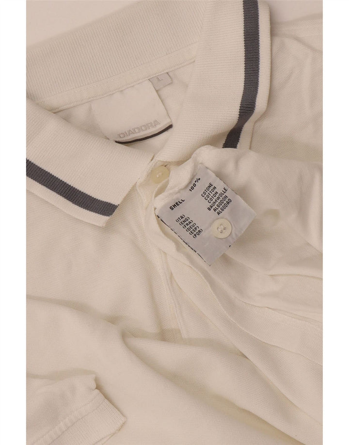 Diadora Herren-Poloshirt, große weiße Baumwolle