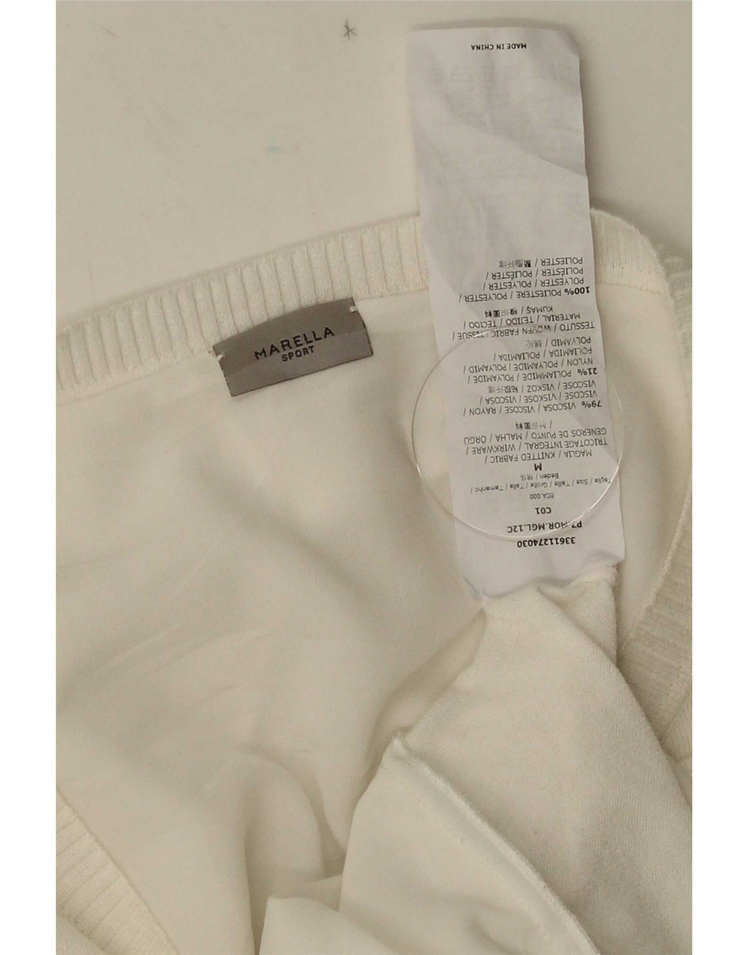 Marella Damen-Pullover mit U-Boot-Ausschnitt, UK 12, mittelweiße Viskose