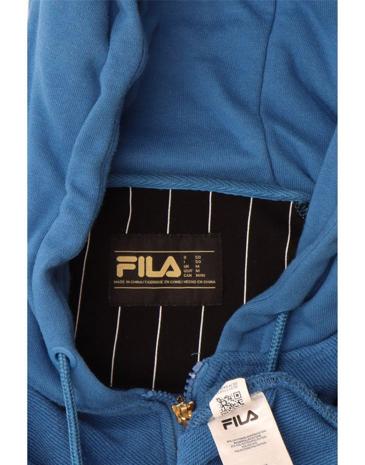 Fila Herren-Kapuzenpullover mit Reißverschluss, mittelblaue Baumwolle