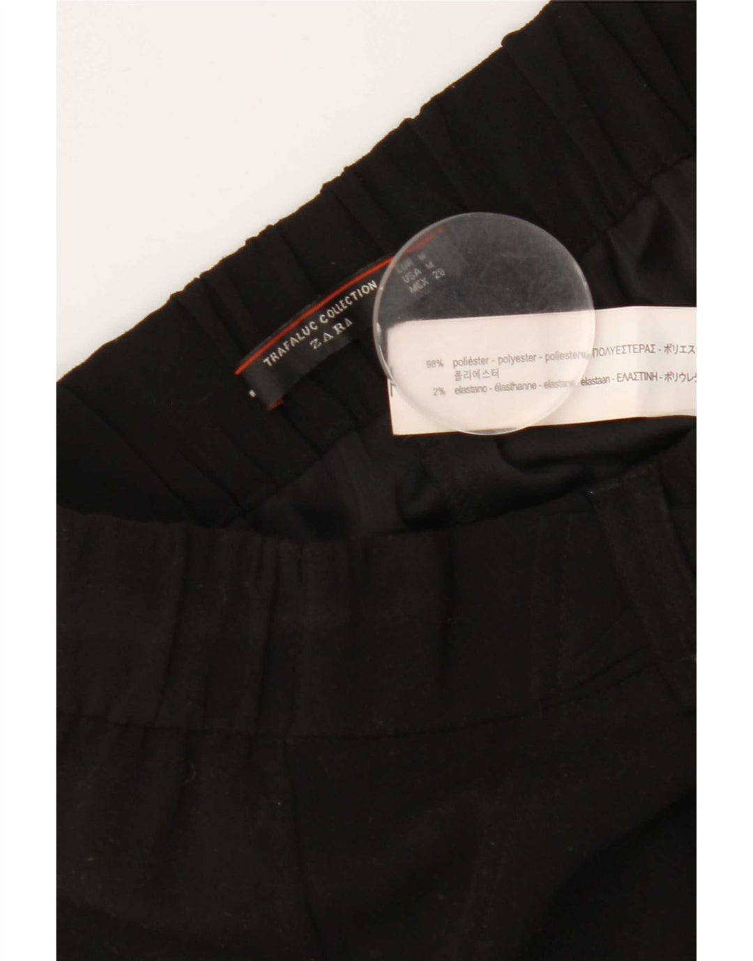 Zara Damen-Caprihose mit weitem Bein, Größe M, W28, L22, Schwarz, Polyester
