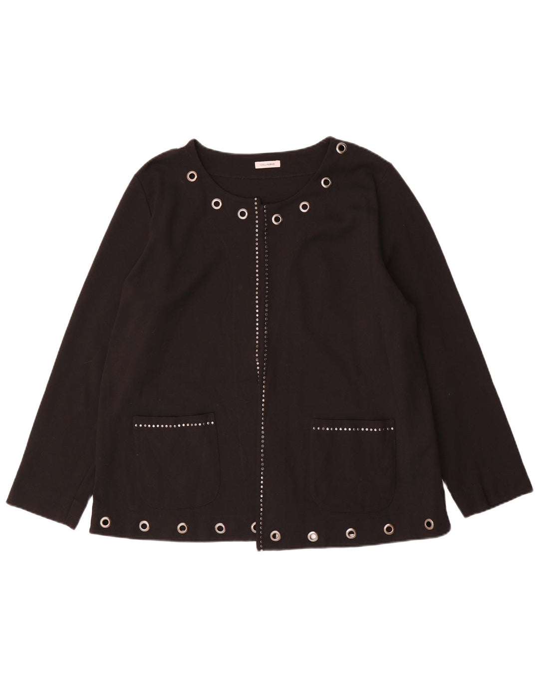 Fiorella Rubino Damen Übergroße offene Blazerjacke UK 14 Mittelschwarz