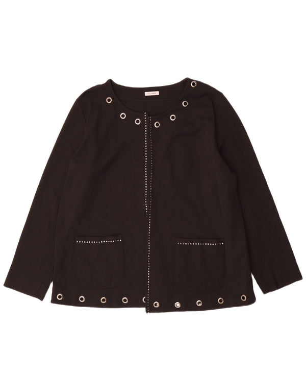 Fiorella Rubino Damen Übergroße offene Blazerjacke UK 14 Mittelschwarz