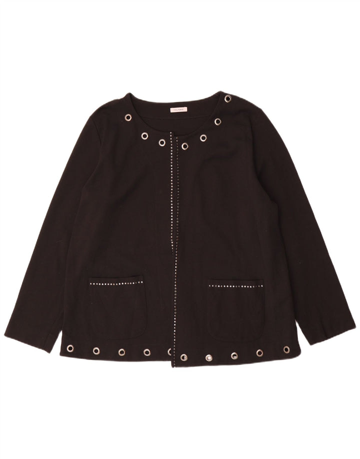 Fiorella Rubino Damen Übergroße offene Blazerjacke UK 14 Mittelschwarz