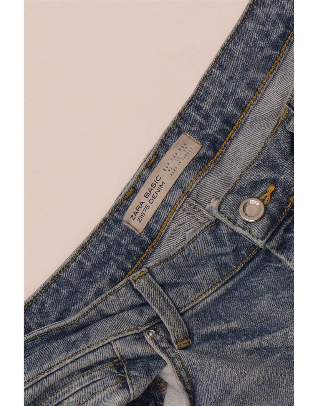 Zara Damen Schlagjeans EU 42 Large W32 L34 Blau