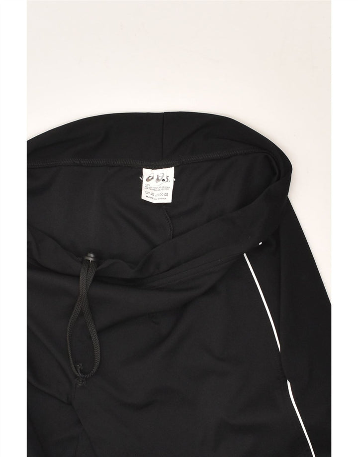 ASICS Womens Tracksuit Trousers UK 14 Large Black Polyester | Vintage Asics | Thrift | Second-Hand Asics | Used Clothing | Messina Hembry 