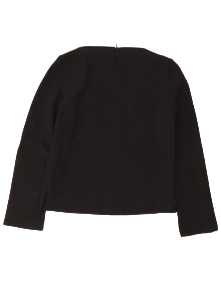 Zara Damen Top Langarm UK 6 XS Schwarz Polyester