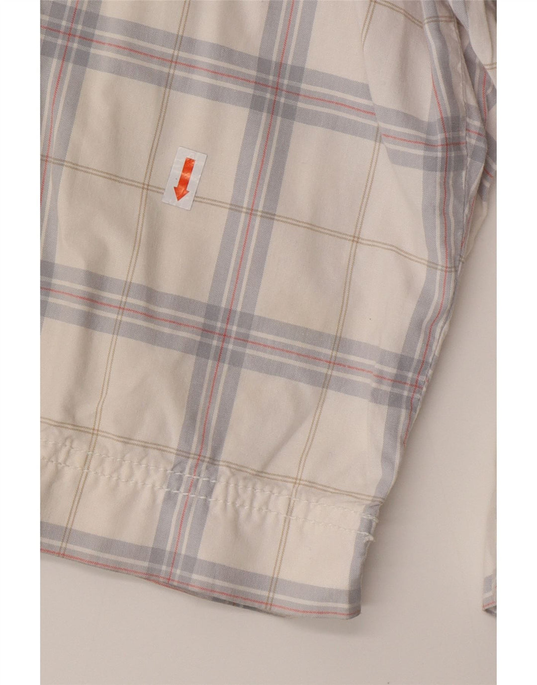 CALVIN KLEIN Herren Cargoshorts W32 Mittelweiß karierte Baumwolle