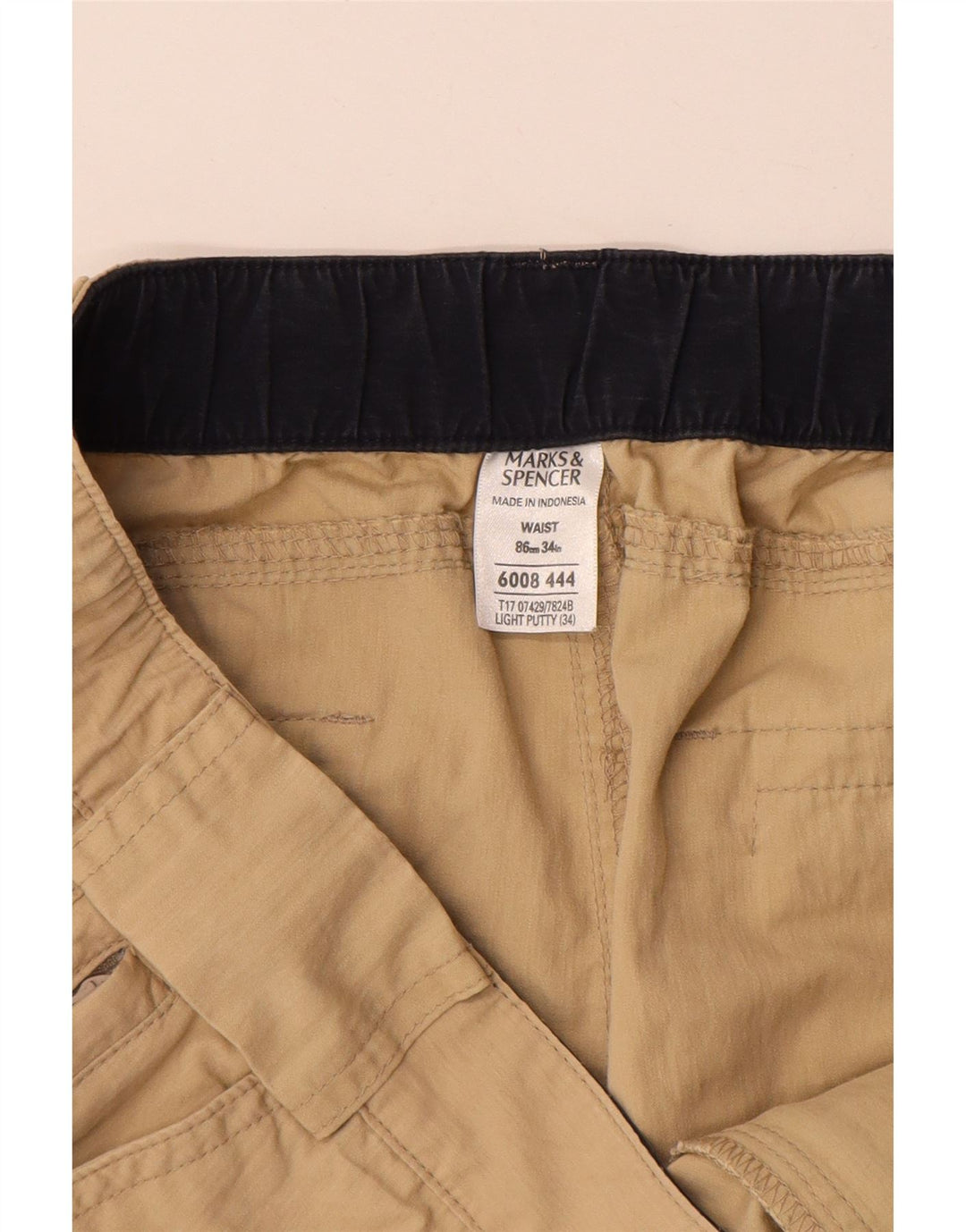 MARKS & SPENCER Herren Cargoshorts W34 Large Beige Baumwolle
