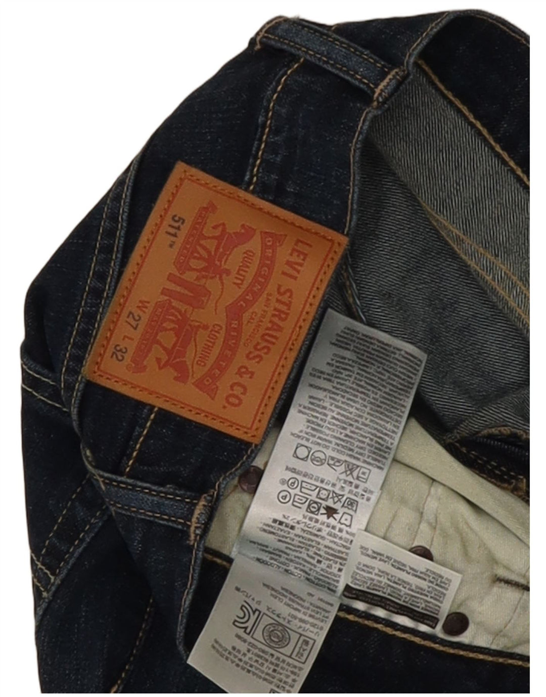 Levi's Damen 511 Slim Jeans W27 L32 Marineblau Baumwolle