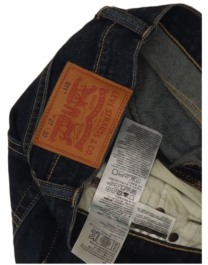 Levi's Damen 511 Slim Jeans W27 L32 Marineblau Baumwolle