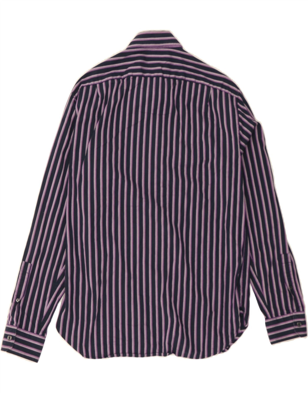 MICHAEL KORS Mens Flannel Shirt Medium Navy Blue Striped Cotton Vintage Michael Kors and Second-Hand Michael Kors from Messina Hembry 