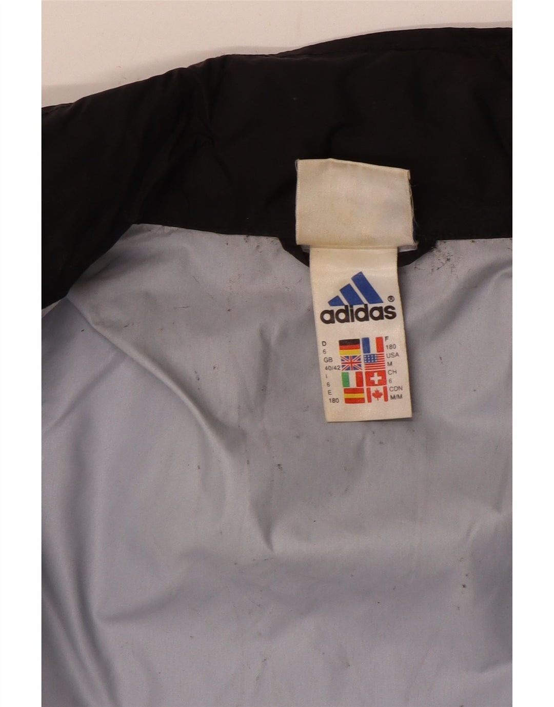 Adidas Herren Regenjacke UK 40/42 Medium Schwarz Colourblock Nylon