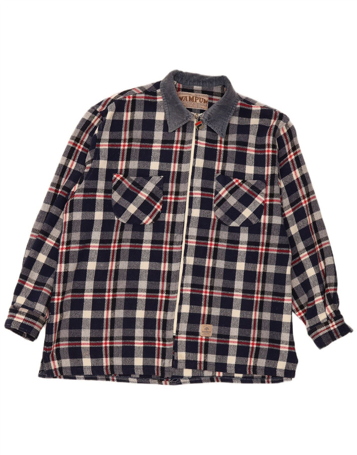Wampum Herren Flanellhemd 2XL Marineblau kariert
