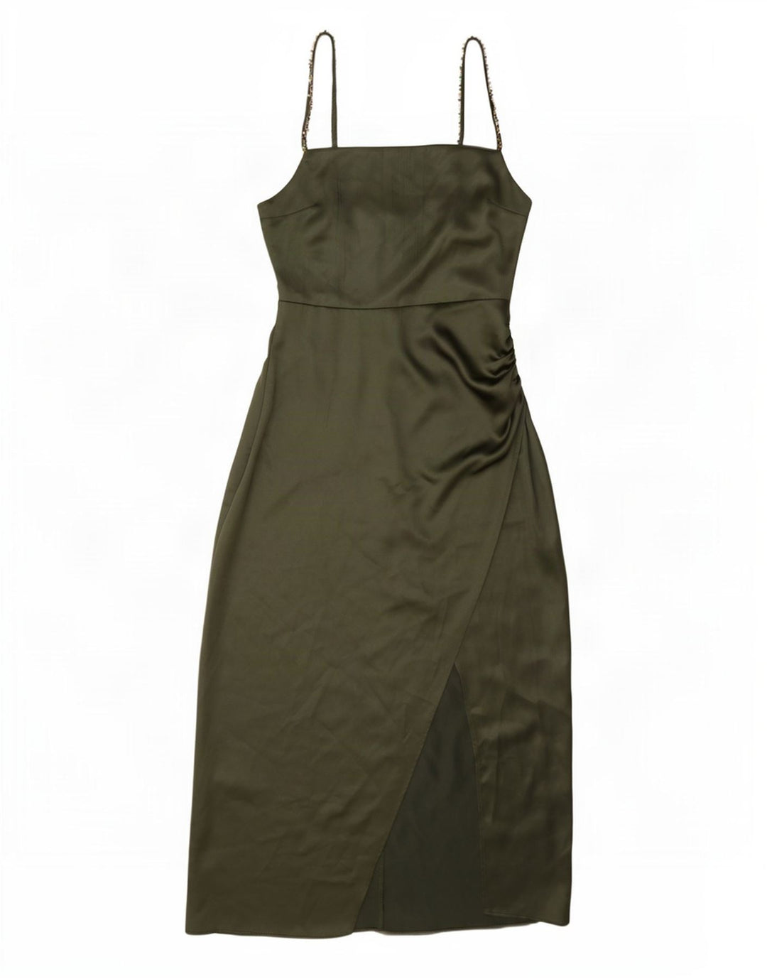 Ärmelloses Maxikleid für Damen von Zara, Gr. 10, Größe S, Grün, Polyester