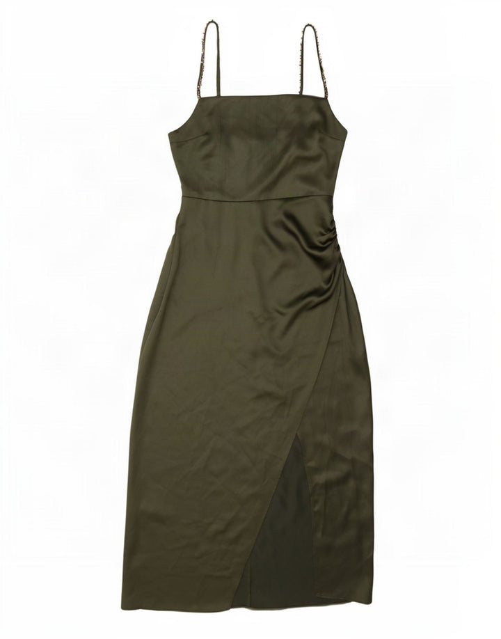 Ärmelloses Maxikleid für Damen von Zara, Gr. 10, Größe S, Grün, Polyester