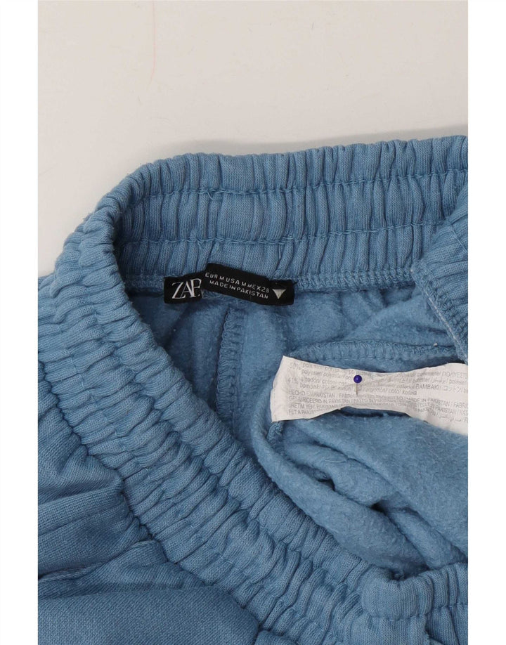 Zara Damen Trainingshose Jogger UK 12 Mittelblaues Polyester