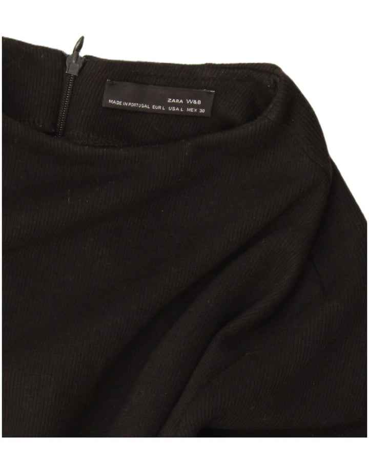Zara Damen Pulloverkleid UK 14 Large Schwarz