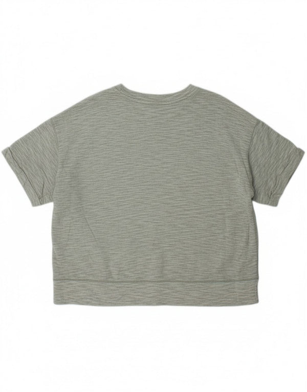 Eddie Bauer Damen Übergroßes T-Shirt-Oberteil UK 18 XL Grün meliertes Polyester